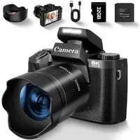 Fine Life Pro Digitalkamera, 4K 64MP-Kamera, 4,0Touchscreen, 16X digitalem Zoom Superzoom-Kamera