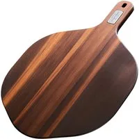 SILBERTHAL Servierbrett & Pizzabrett 30 cm zum Servieren, Schneidbrett aus Akazienholz, Akazienholz, (1-St), 6-Eck-Design für Pizza, Wurst & Käse, Natürlich und Splitterfest