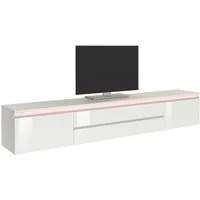 Home affaire Lowboard Magic,Lowboard,TV-Kommode,TV-Möbel,TV-Bank, Hochglanzlackiert, Alugriff, 2 Türen, 2 Schubkästen,B/T/H 240×40×40 cm