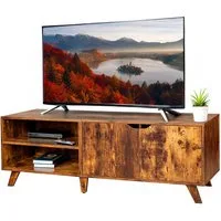 relaxdays TV-Bank TV Lowboard 6 Fächer (1 St), Vintagebraun