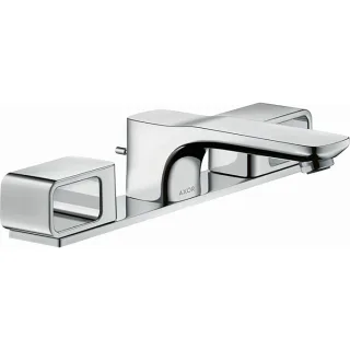 hansgrohe Waschtisch Armatur AxorUrquiola 1104000 chrom, mit Ablaufgarnitur, mit Platte 3-Loch