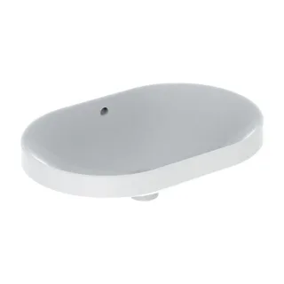 Geberit VariForm Einbauwaschtisch 500729002 60x40cm, ohne Hahnloch, mit Überlauf, elliptisch, weiß KeraTect