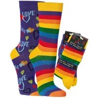 Socks 4 Fun Freizeitsocken Socks 4 Fun Motivsocken Rainbow Love 2er Bündel (2-er Bündel, 2-Paar, 2 Paar) lustiges Design