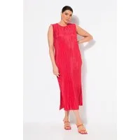 Ulla Popken Midikleid Plissee-Midikleid Rundhals ärmellos