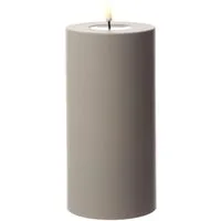 Deluxe Homeart LED-Kerze MIA Deluxe für Außen flackernd H: 20cm D: 10cm sand beige outdoor (1-tlg)