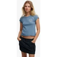 Superdry Kurzarmshirt ATH ESS SLUB GRAPHIC TEE Baumwolle, skinny fit