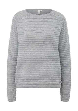 Q/S designed by - Pullover mit Strukturmuster grau - Gr. - M