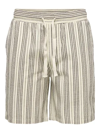 ONLY&SONS - ONSCRUZ SEERSUCKER JOGGER SHORTS Antique White - Gr. - XXL