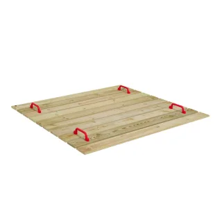 Sandkastendeckel BLOX 160x160x2 cm aus Holz - Witterungsbeständige Abdeckung mit Handgriffen für Kindersandkasten Schutz vor Witterung - Wickey