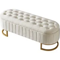 MODFU Polsterbank Bettbank Sitzbank (Stauraum-Schlafkoffer und Fußbank, gepolsterte Fußbank mit Stauraum, Sofabank Bank,120 x 40 cm)