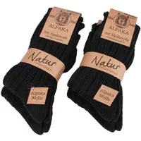 BRUBAKER Kuschelsocken warme dicke Alpaka Socken (Set, 4-Paar, mit Alpakawolle) Wintersocken für Damen und Herren