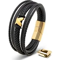 SERASAR Lederarmband "Flake" für Herren, mit Edelstahlverschluss (Klassisch, elegant, casual, 1-tlg), aus Echtleder, Länge durch extra Glied verstellbar