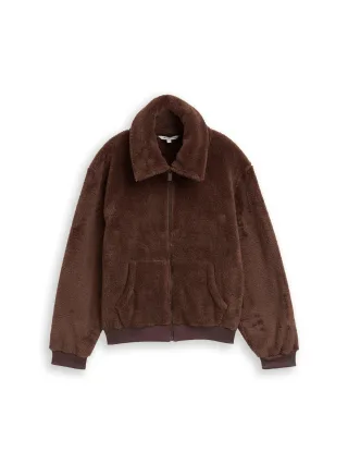 Denim Tom Tailor - Teddy Sweatjacke soft chocolate brown - Gr. - XL