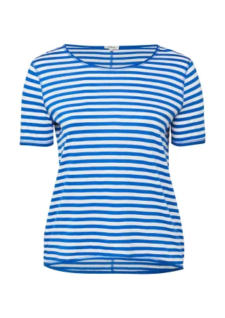 s.Oliver - T-Shirt blau/weiß - Gr. - 50