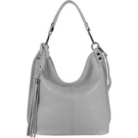 ITALYSHOP24 Schultertasche MADE IN ITALY XL Damen Nappa Leder Handtasche Shopper Umhängetasche, große 3xFach geteiltes Hauptfach, Freizeit Abend Reise Sport Urlaub
