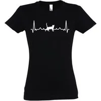Youth Designz T-Shirt Heartbeat Katze Damen Shirt mit trendigem Frontprint