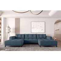 99rooms Wohnlandschaft Massimo, Sofa, U-Form, mit Schlaffunktion, Rundumbezug, in Strukturstoff NEVE