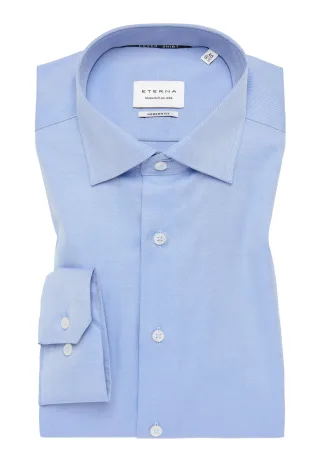 ETERNA - Cover Shirt Twill Langarm blau - Gr. - 46/Langarm - 65cm