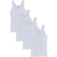 Toker Collection® Achselhemd Damen Unterhemd mit Satinkante (4 Stück) reine Baumwolle mit Satinkante