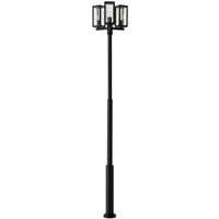 Lucande Außen-Stehlampe Siveta, Metall, Schwarz IP65, 3 x 15 W LED