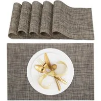 relaxdays Platzset Tischset 6-teilig, braun