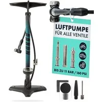 AARON Fahrradpumpe Sport One Fahrradpumpe für MTB Trekking Rennrad Stadtrad Ventil