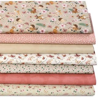 Patchwork- und Quiltpaket "Woodland Animals", natur-color