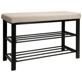 Dunedesign Schuhbank, Beige, Kunststoff, Rechteckig, 32x50x81 cm, Garderobe, Garderobenbänke, Schuhbänke