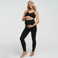 cfab (creamy fabrics) Umstandsleggings Seamless Umstandsleggings mit hohem Bund-Schwarz-M (1-tlg)