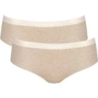 sloggi Hipster GO Ribbed (2er Pack) Feinripp, Stretch-Spitze, Baumwollmix, bequem, elastisch, weich