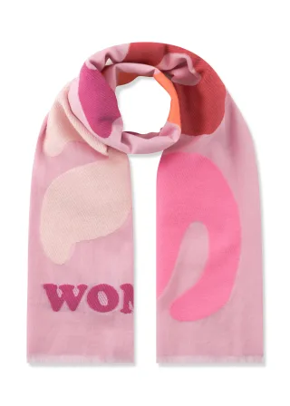 Schal aus Baumwollmischung mit SUPER WOMAN-Schriftzug pink - Gr. - one size
