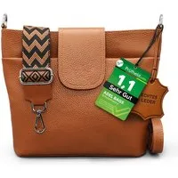 Adel Bags Schultertasche SARA Umhängetasche für Damen, Schultertasche aus Echtleder (Test SEHR GUT, Note 1.1), 20 Farboptionen, Hergestellt in Italien, mit 2 Riemen