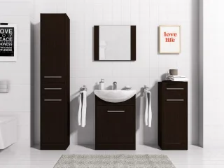 Badmöbel Set 5-Tlg Wenge matt SEVILLA inkl.Waschtisch