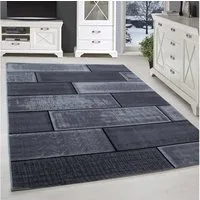SIMPEX24 Designteppich Steine Design, Läufer, Höhe: 6 mm, Kurzflor Teppich Wohnzimmer Abstrakt Kariert Design Pflegeleicht