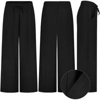 SUBLEVEL Chinos Damen Luftige Sommerhose Freizeit Weit geschnitten Stoffhose Musselin