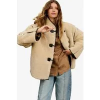 Next Fellimitatjacke Duffeljacke aus Teddyfell (1-St)