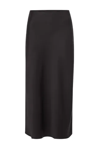 Rich & Royal - Satin Midi Skirt chocolate torte - Gr. - S