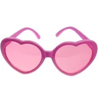 partydeco Kostüm, Sonnenbrille Herz Kunststoff 14x13x6cm rosa