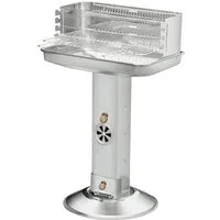 Kynast Holzkohlegrill Standgrill Säulengrill "Family Star" Barbeque-Grill, 57,5 x 38,5 x 90 cm Edelstahl Kohlegrill