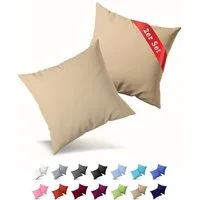 Buymax Kissenbezüge Kissenbezug 100% Baumwolle Premium Jersey, (2 Stück), Kissenhüllen, Reißverschluss, atmungsaktiv, unifarben, einfarbig