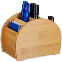 relaxdays Organizer Stiftehalter Bambus