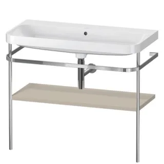 Duravit Happy D.2 Plus c-shaped Set mit Metallkonsole Taupe Seidenmatt 975x490x850 mm - HP4838N6060 HP4838N6060