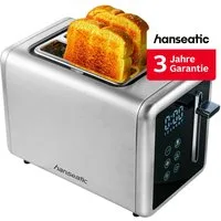 Hanseatic Toaster HT9007BD, mit Brötchenaufsatz, 2 kurze Schlitze, 900 W, inkl. 3 Jahre Herstellergarantie