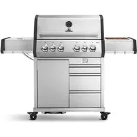 BURNHARD® Gasgrill 4-Brenner inkl. Heckbrenner, mit Gusseisen Grillrost, inkl. stabiler Abdeckhaube, Seitenkochfeld mit Infrarot Keramikbrenner - Big EARL, #945984