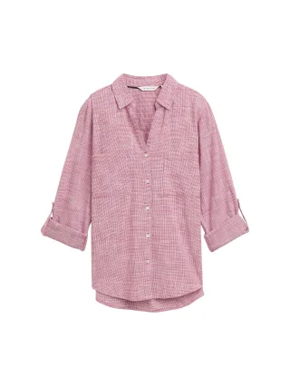 Tom Tailor - Bluse mit Brusttaschen dark pink - Gr. - 46