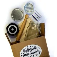 Blubberglas Fermentationsglas Fermentationskit Sauerkraut, Kombucha, Kimchi, Sauerteig fermentieren, (Glas, Fermentationsdeckel, Glasgewicht, Holzstampfer, Baumwolltuch), Assembled in Germany