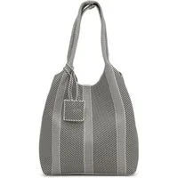 Ilse Jacobsen Schultertasche KNITTY01, Stricktasche, Druckknopf, flexibel, Logo-Detail, stylisch, praktisch