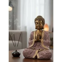 MF Buddhafigur Buddha Statue Amara Flieder Gold Polyresin 41cm Handbemalt (1 St)