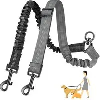 Ledander Hundeleine Doppelte Hundeleine für zwei Hunde, 360° drehbare Doppel-Hundeleine, ausziehbare Hundeleine für kleine, mittelgroße und große Hunde