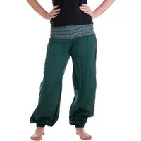 Vishes Haremshose Chino Haremshose mit super elastischem Bund Pumphose, Pluderhose mit handewebtem Stoff